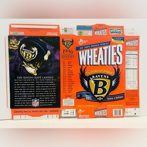 Wheaties Cereal Box 1996 Baltimore Ravens General Mills